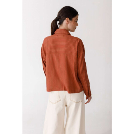 Blusa Polo Linen Rayas Terrac
