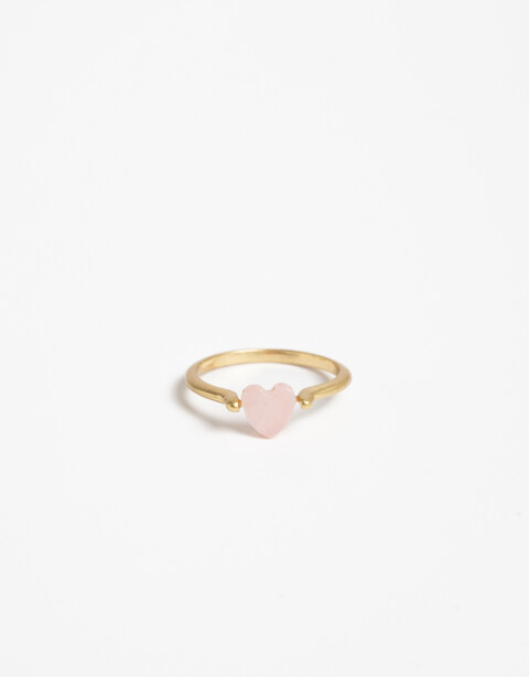 Anillos Chicos Perla Anillo Metal Corazón De Nácar - Dorado Oro Amarillo