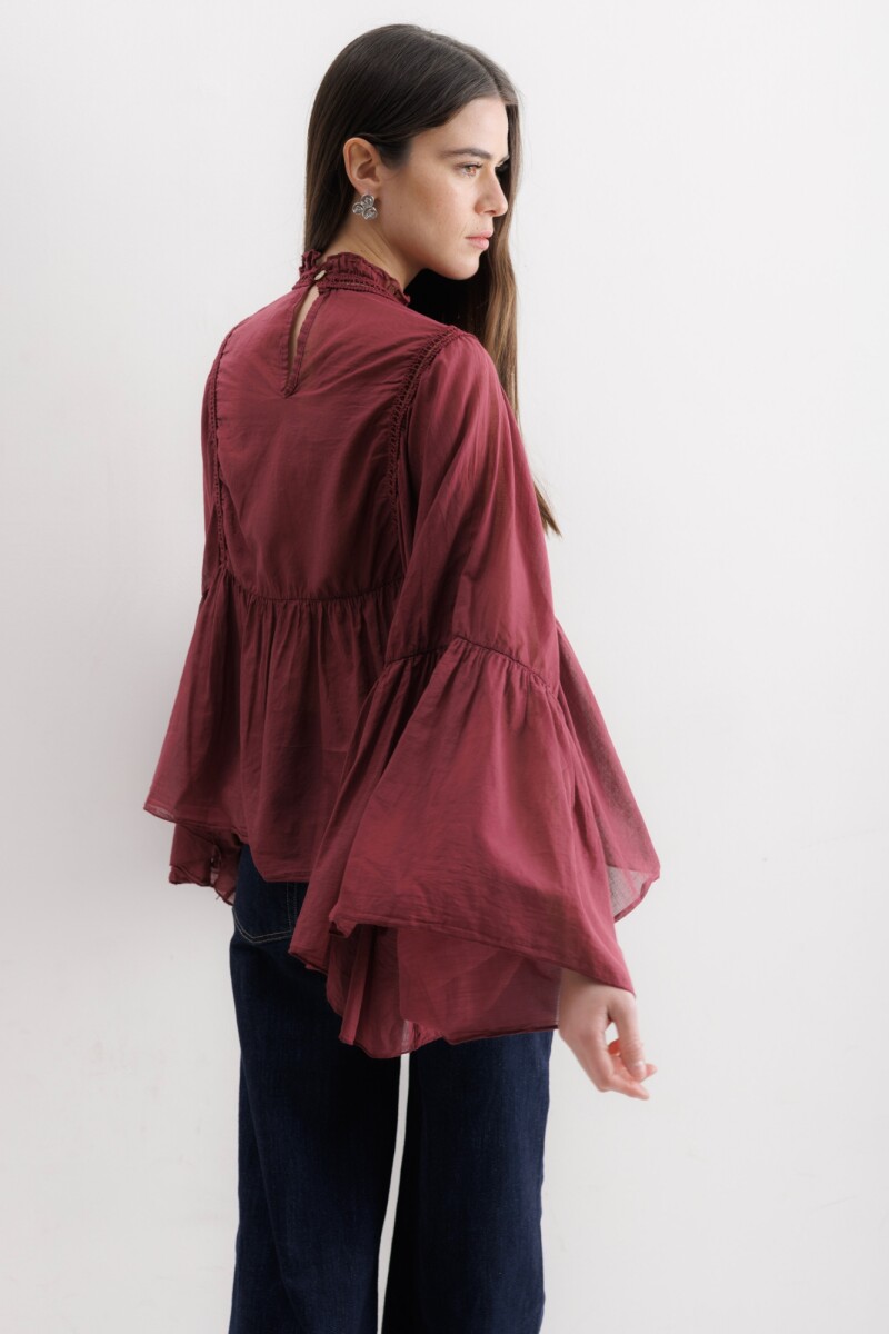 Camisa Lyra Bordeaux