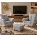 Set de 2 sillones Incluye 1 Apoyapiés Promo Gris