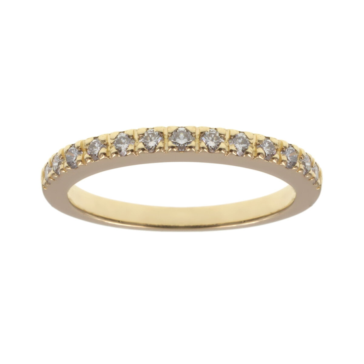 Anillo medio sin fin de oro amarillo 18k con brillantes N8812 