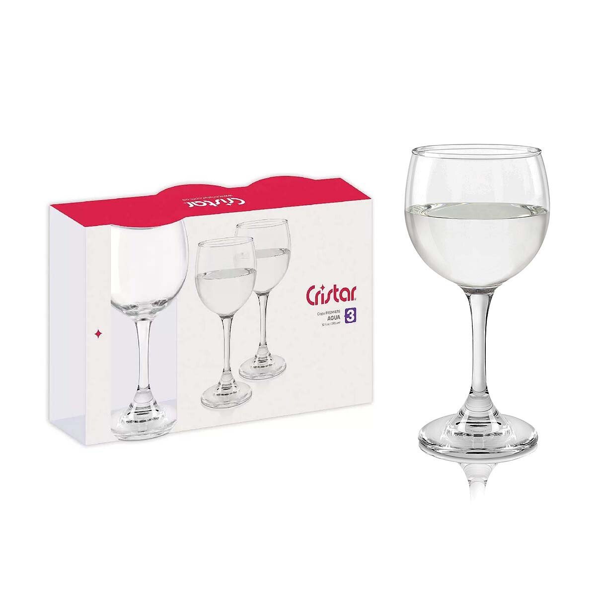 Set copas Premier 400 ml x3 CRISTAR 
