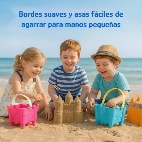 Set Juego Playa Infantil Balde Cast Moldes Naturaleza 10pzas Multicolor