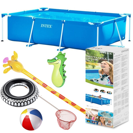 Piscina Intex Estructural 3834 L Rectangular + Regalo Azul