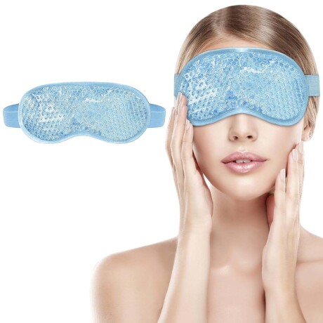 Antifaz De Gel Relajante Frio Calor Celeste