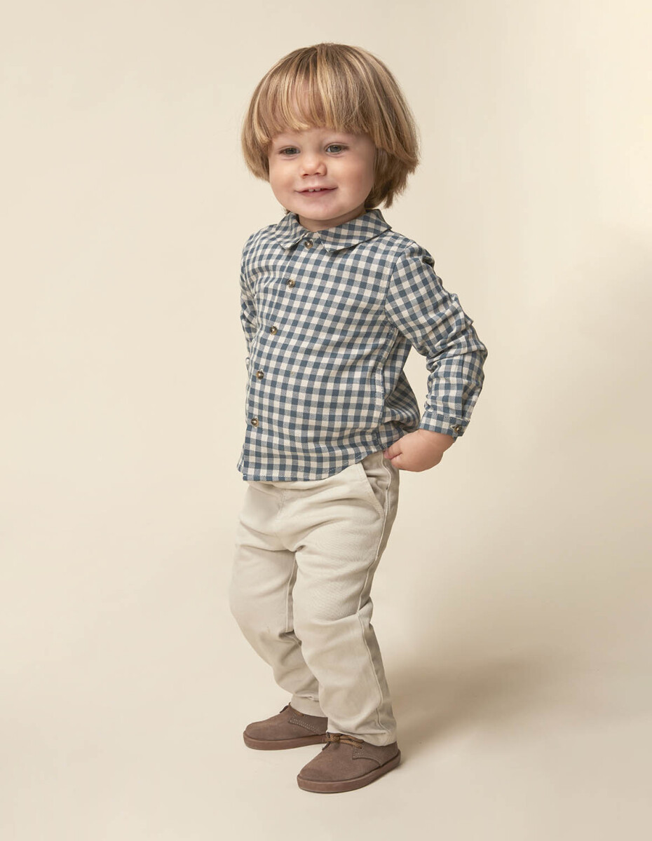 Camisa De Cuadro Vichy - Plomo 