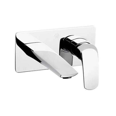 Griferia De Lavatorio Pared Linea Epuyen Fv Monocomando Sin Desague Cromo 000