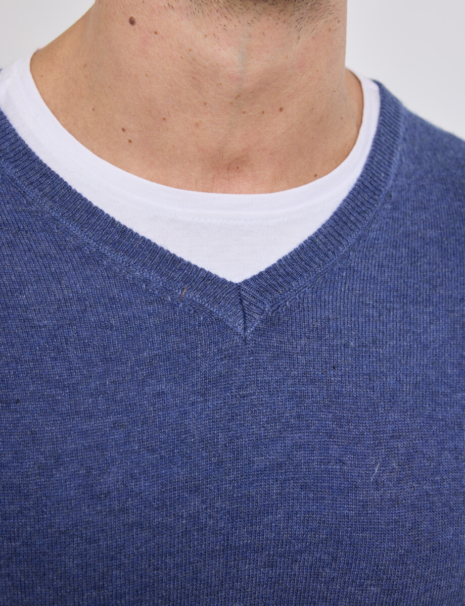 470418 SWEATER HARRY Azul Piedra Melange