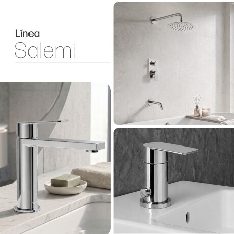JUEGO DE GRIFERIA AQUALIA CROMO LINEA SALEMI CROMO