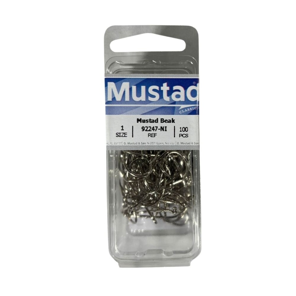 Anzuelo Mustad Beak Niquel 1/0 x100 Unidades ANZUELO MUSTAD BEAK NIQUEL1/0 X100 PCS 92247NI 1/0 - 100