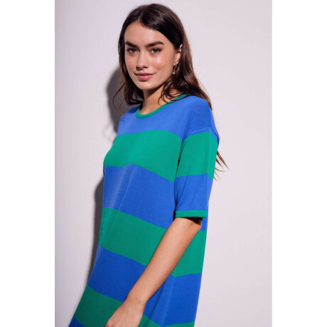 Vestido Tejido Rayado Verde