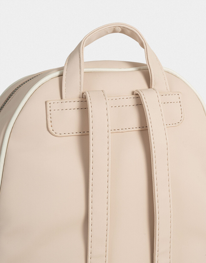 Mochilas Urbanas Mochila Cuerina Crudo - Blanco Crudo