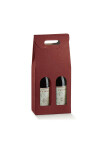 CAJA C/VENTANA 2 BOTELLAS 18X9X38,5 cm SETA BORDEAUX