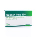 ODASEN PLUS 850 MG CJ X 30 COMP. REC. única