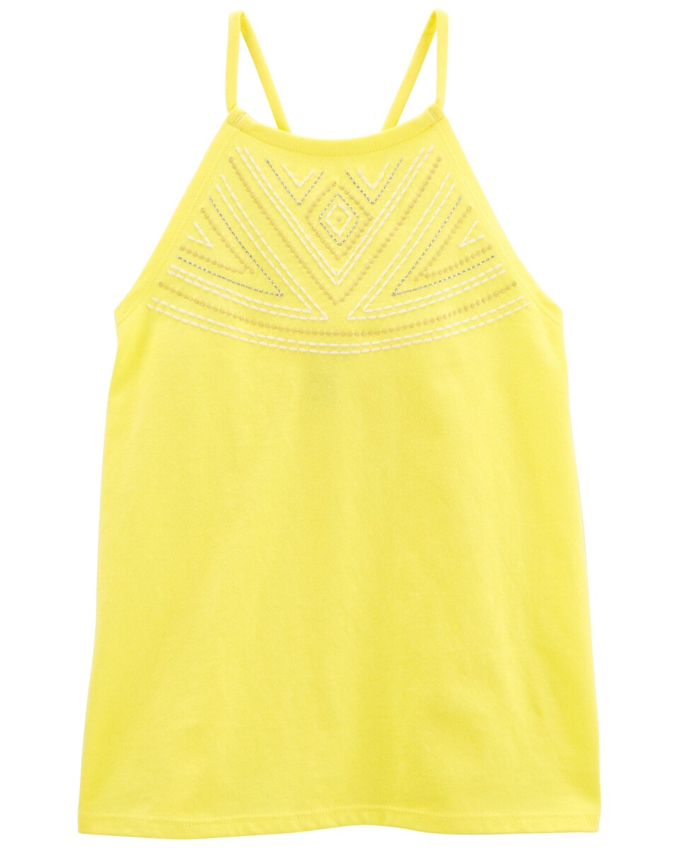 Musculosa halter bordada 