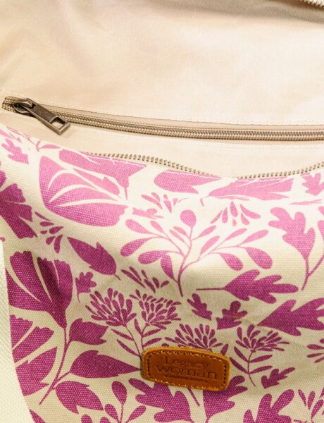 BOLSO DE LONA ESTAMPADO Rosado