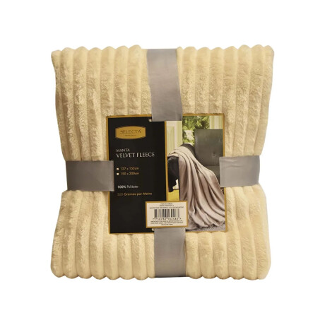 Manta Polar Velvet Fleece Frazada Pana Terciopelo 127x152cm Beige Claro