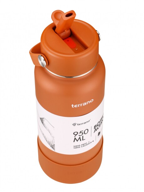 Botella Térmica con Pico 950mL. Terracota