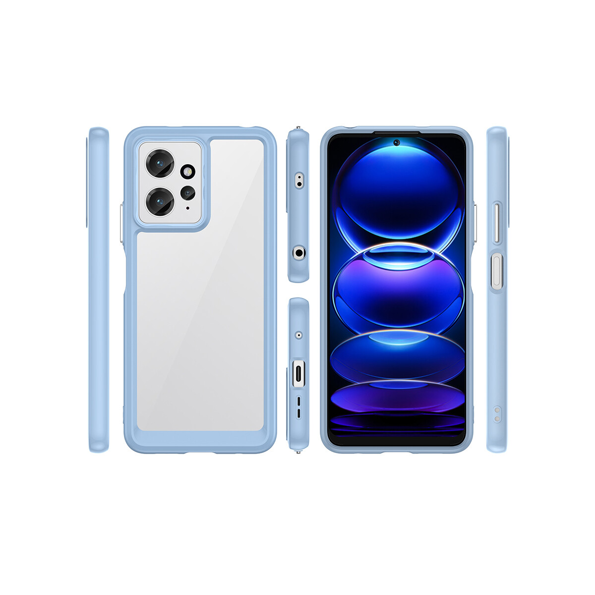 Case Transparente con Borde de Color Xiaomi Redmi 12 Lilac