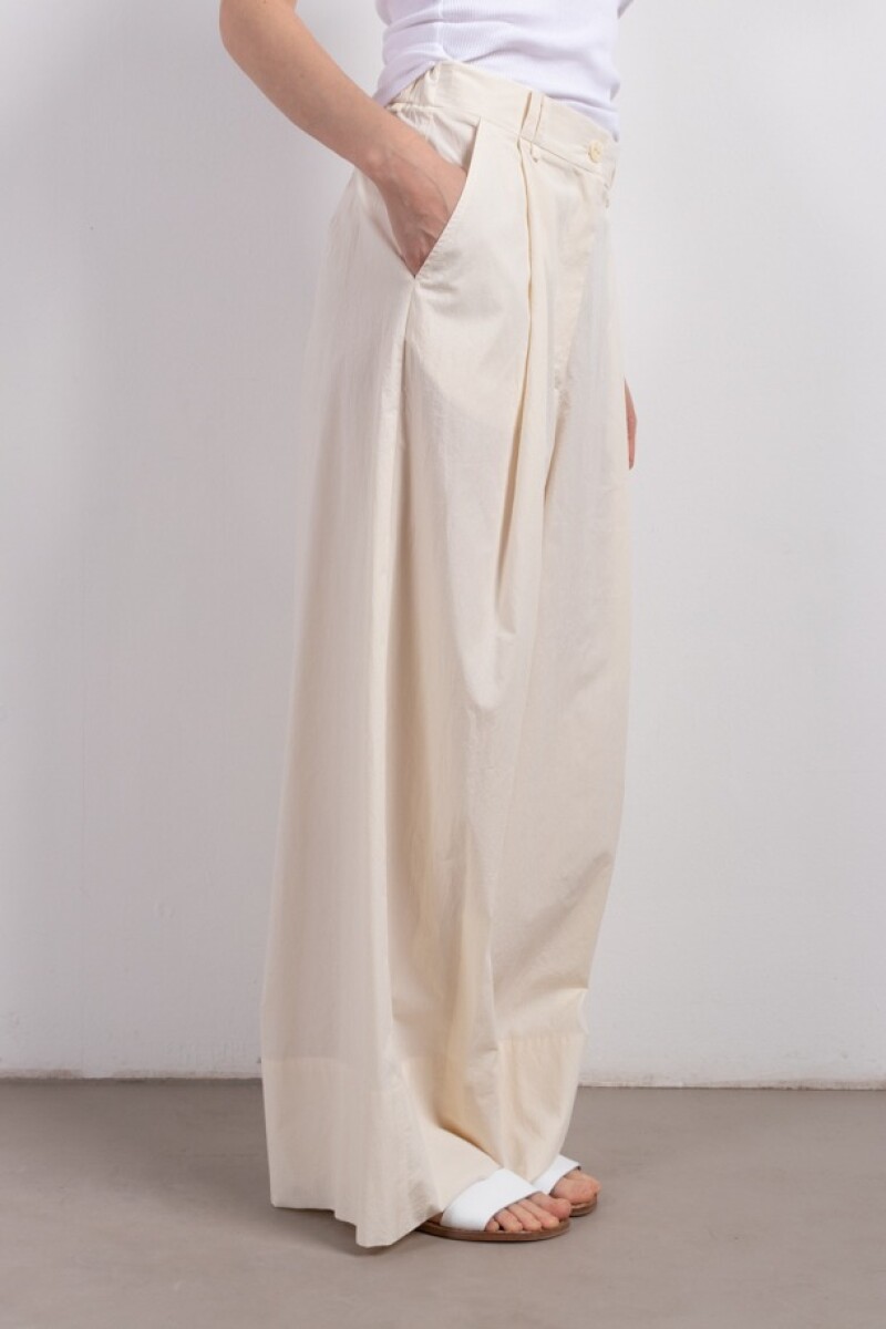 PANTALÓN ANCHO Crema