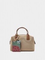 Bolso Tote Textura Suave Con Colgante camel