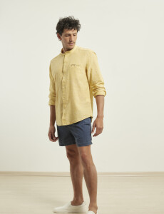 011954 CAMISA HARRINGTON LABEL LINO Amarillo