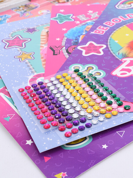 SET BARBIE GLITTER CRYSTAL DISEÑA FOTO ROSADO (V)
