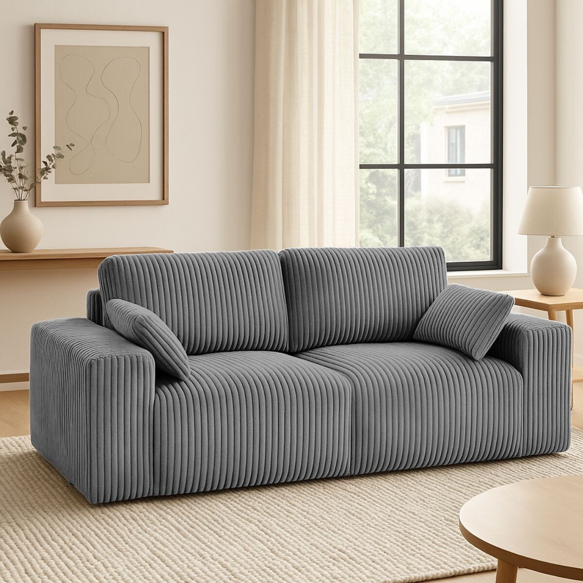 SOFÁ MARSHMALLOW GRIS 2 CUERPOS 