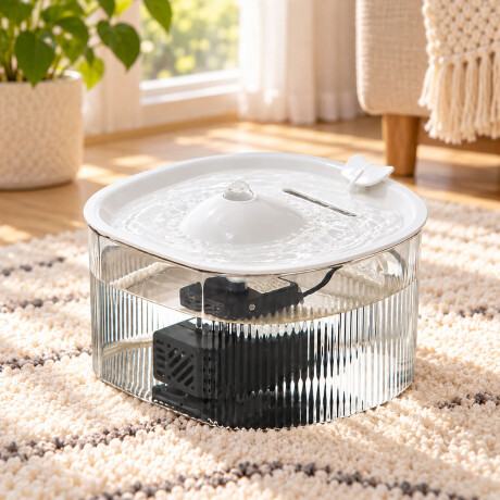 Fuente Bebedero Ballena Para Mascotas 1,5L USB 5V Blanco