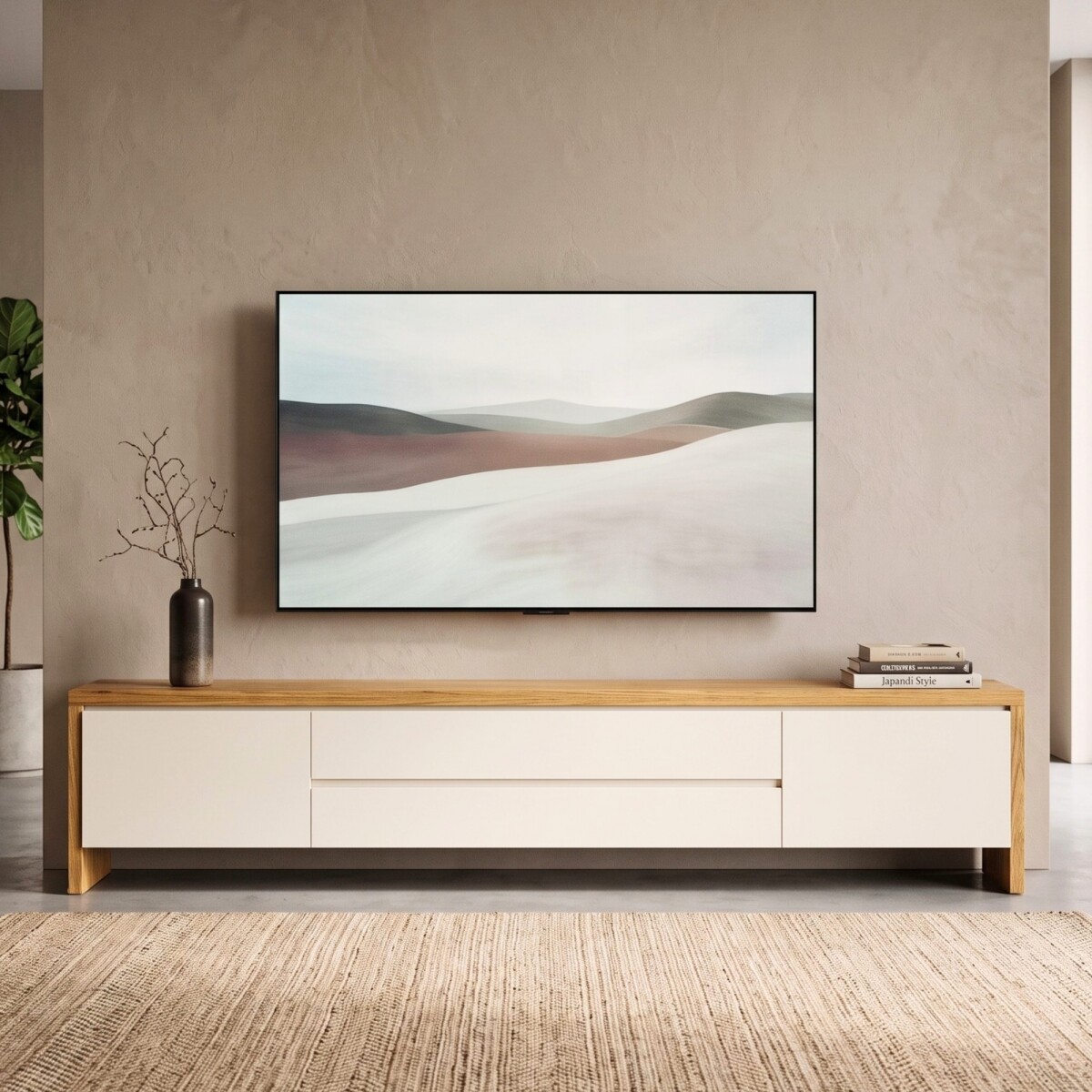 Rack de TV NORD 2.2 - Linea Manhattan - Off White / Cinamomo 