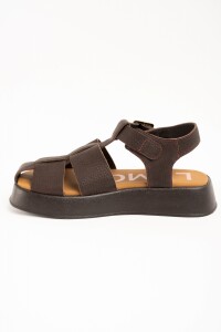 Sandalia Cangrejera Con Plataforma Chocolate