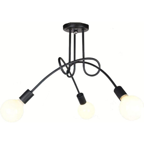 Lampara Colgante Araña 3 Brazos Aplique Negro