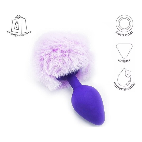 Plug Anal Pompón Conejita Consolador Estimulador Talle S Variante Color Lila Violeta