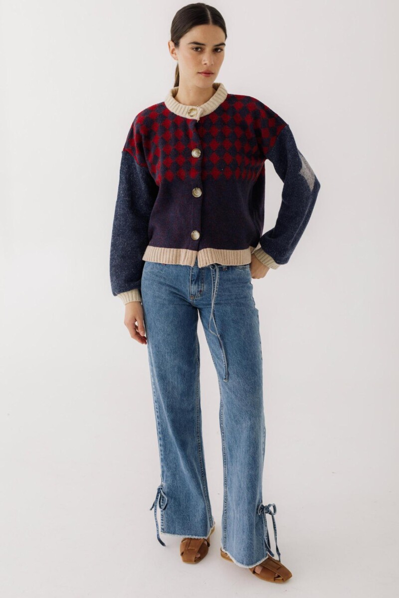 PRE VENTA Cardigan Rombos Azul