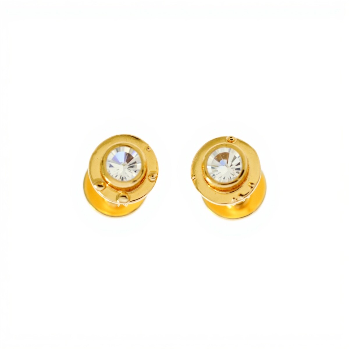 Abridores Zirconia blanca-Oro 18k-Piedra Zirconia-AB9504 - conpiedra 