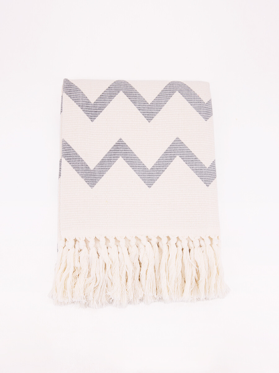ALFOMBRA ALGODÓN ZIGZAG - GRIS (V) 