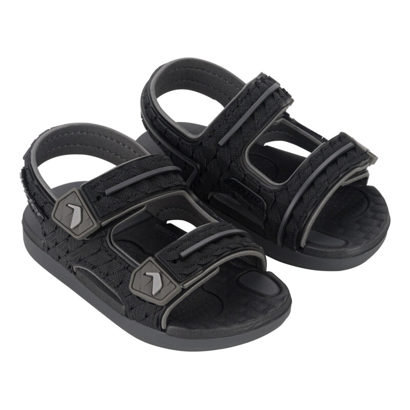 Sandalias Infantiles Rider Line Plus Kids Gris Oscuro - Negro