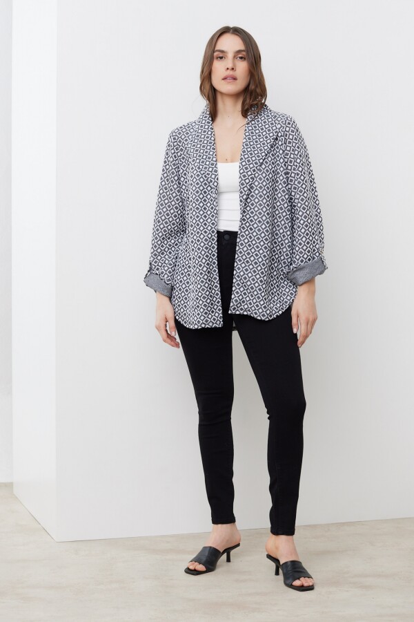 Cardigan Rombos NEGRO/BLANCO