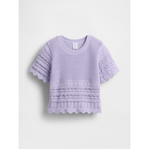 COTTON SS MIXED STITCH SWEATER ORCHID 207