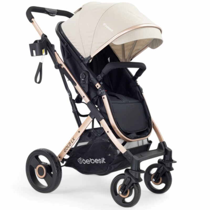 Coche VOX GOLD, Ruedas todo terreno, Asiento 2 en 1 con Moises, Bebesit color Beige Coche VOX GOLD, Ruedas todo terreno, Asiento 2 en 1 con Moises, Bebesit color Beige