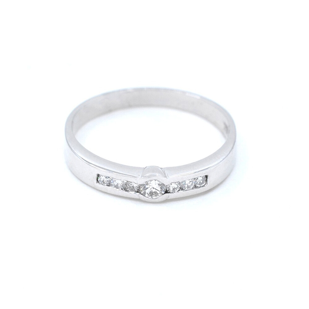 Anillo oro 18k blanco y brillantes Anillo oro 18k blanco y brillantes