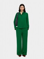 Pantalón Fluido Con Cintura Elástica verde