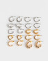 Aros Argollas Set Metal Set De Argollas - Combinacion Bicolor