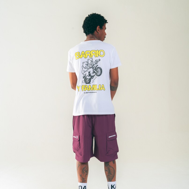 BERMUDA NYLON LOGO BORDEAUX