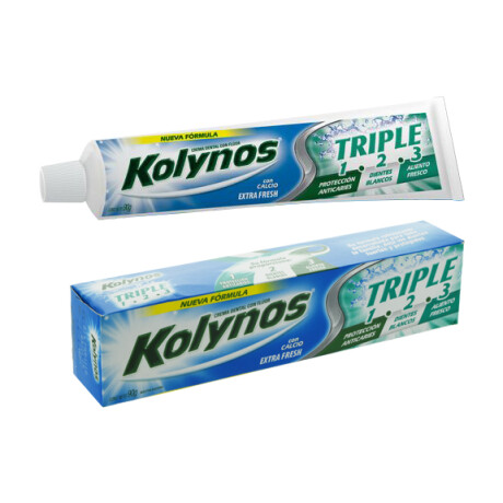 CREMA DENTAL KOLYNOS TRIPLE FRESCURA 1-2-3 90 GR CREMA DENTAL KOLYNOS TRIPLE FRESCURA 1-2-3 90 GR