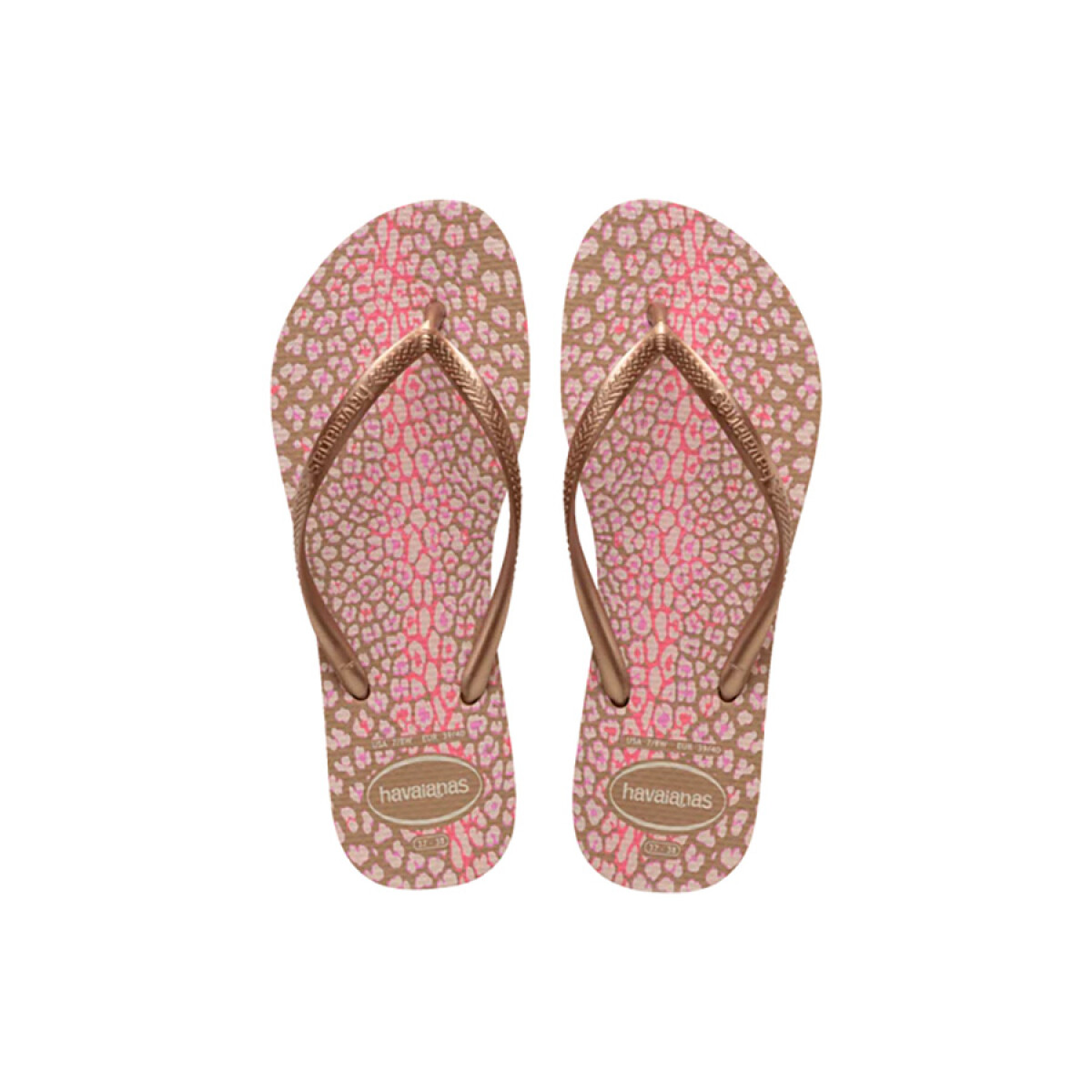 Ojota de Mujer Havaiana Slim Animals - Rosado Oro 