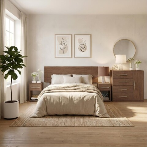 Combo Respaldo, 2 Mesas de Luz y Cómoda - MDP - Dakar Combo Respaldo, 2 Mesas de Luz y Cómoda - MDP - Dakar