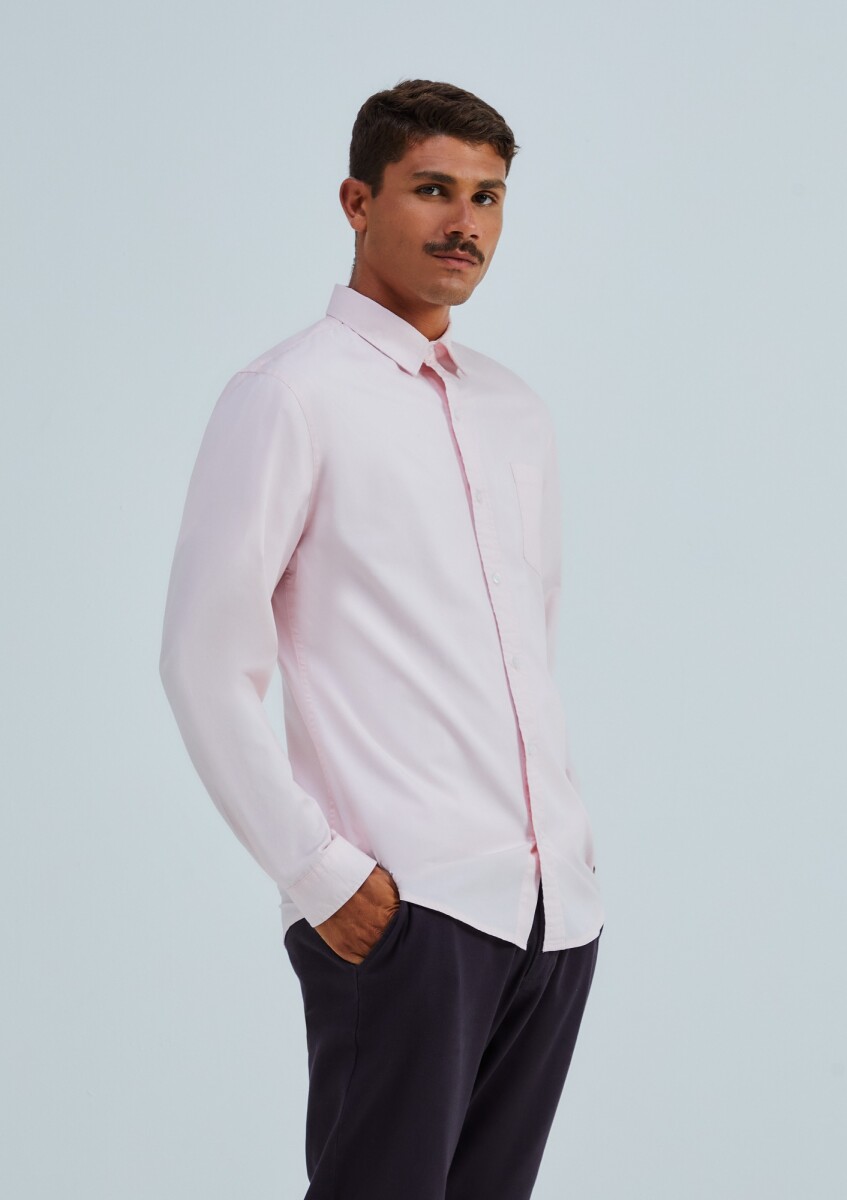 CAMISA MANGA LARGA SLIM - ROSADO 