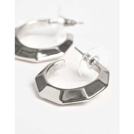 Argollas De Metal Plateado Plateado
