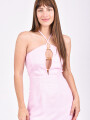 VESTIDO RIZO ROSA CHICLE